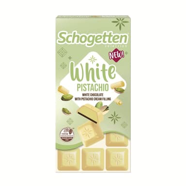 Schogetten White Pistachio Бело чоколадо со ф'стак 100гр