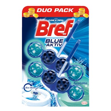 Bref Blue Aktiv Duo Eukalyptus Освежувач за веце школка 2х50гр